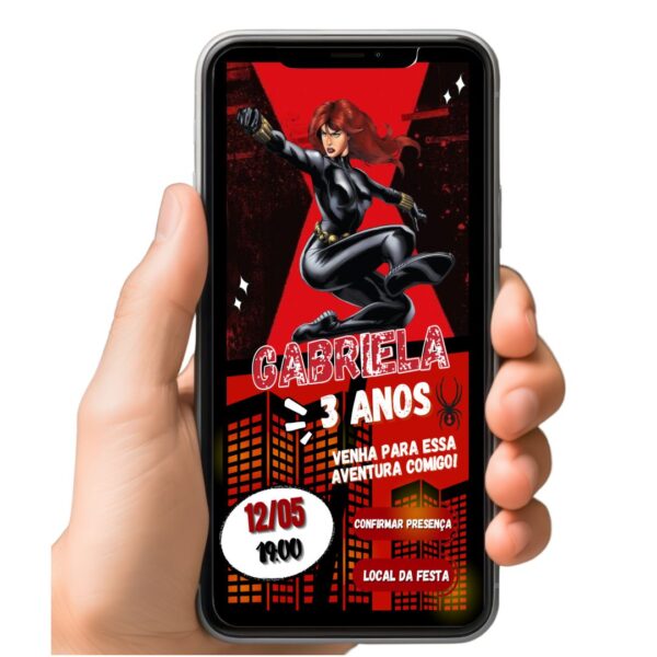Convite Aniversário Infantil com Botão Clicável - Vingadores 3