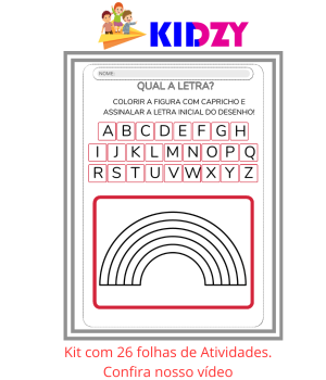 13 - Kidzy - Alfabeto - Colorir Letra Inicial