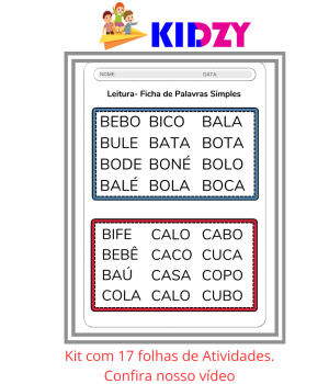 7 - Kidzy - Ficha de Palavras