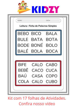 7 - Kidzy - Ficha de Palavras